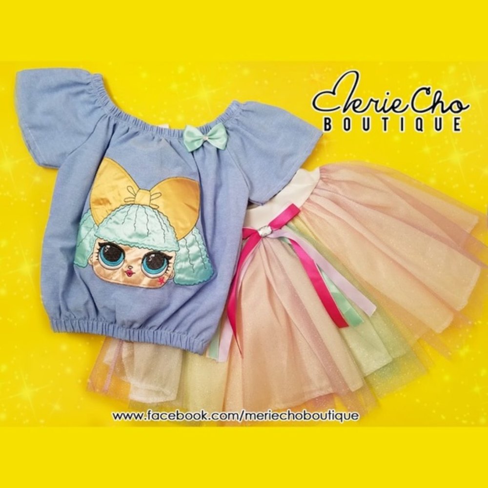 NEW Doll LOL cute girls set top and skirt outfit